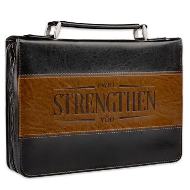 Imagem de Bible Cover - Lux-Leather - Strength - Brown/Tan - Medium