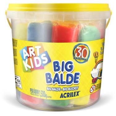 Imagem de Big balde de 30 massinha de modelar 1,500g acrilex