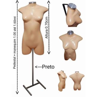Imagem de Manequim feminino adulto (meio corpo jo n.36) bege com tampa prata + p