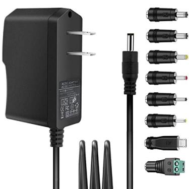 Imagem de Adaptador CA universal 6V 2A fonte de alimentação com 8 pontas de tomada CC AC110V a DC6V 2000mA 1500mA 1000mA 500mA Carregador de monitor de pressão sanguínea digital Carregador de 6 volts Transformador AC DC Adaptador
