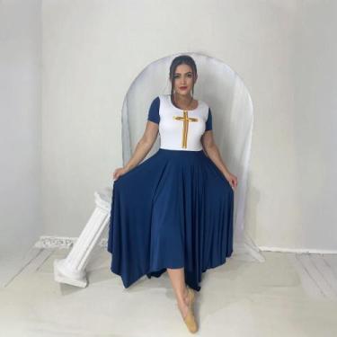 Imagem de Vestido de Dança Coreografia Plus Size Cruz Moda Evangélica - MISS FLO