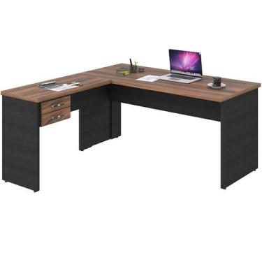 Imagem de Mesa Para Escritório Home Office em L Diretor W30 C01 160x160cm Nogal 