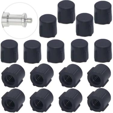 Imagem de ThtRht Pacote com 20 tampas de proteção de 1/4 para tripé, monopé, parafuso superior e instalação rápida da câmera