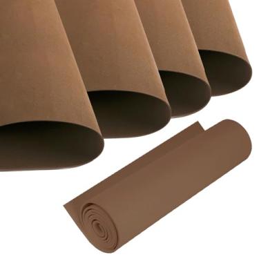 Imagem de SKYPRO 5 peças de rolo de espuma para artesanato, 40 x 40 cm, folha de espuma EVA marrom para artesanato em sala de aula, recortes, decoração de casamento, projetos DIY (2 mm de espessura)