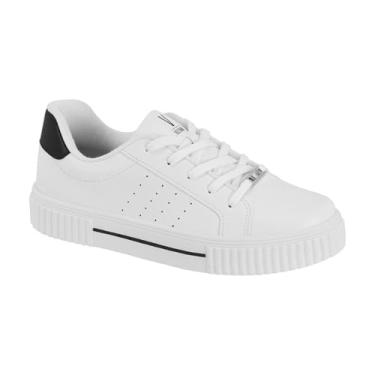 Imagem de Tênis Branco Listra na Sola Vizzano (Branco/Preto, BR, Adulto, Numérico, 36)