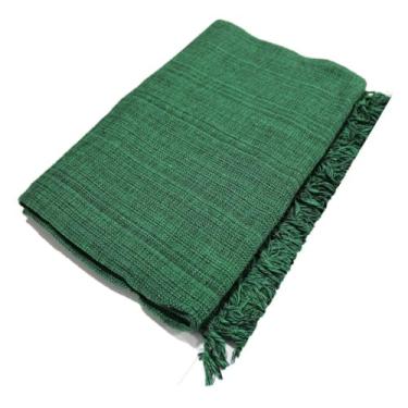 Imagem de Manta para sofá luxo 210x120 gigante tipo capa 100% algodão decoração(Verde Mesclado)
