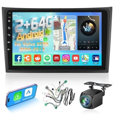 Imagem de [2G + 64G] Rádio para Volvo XC90 2004-2013, tela sensível ao toque Android de 10,1 polegadas, som automotivo Volvo XC90, Carplay/Android Auto/EQ Audio/1080P/SWC/Bluetooth