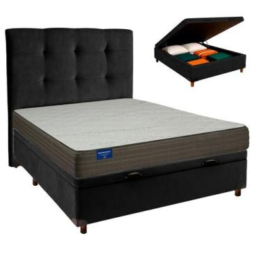 Imagem de Conjunto Cama Box Bau Blindado Casal + Colchão D33 Orthotech Inducol +