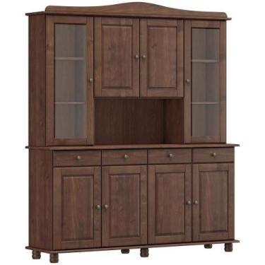 Imagem de Armário de Cozinha Rústico Com Cristaleira 8 Portas 4 Gavetas Lazuli F