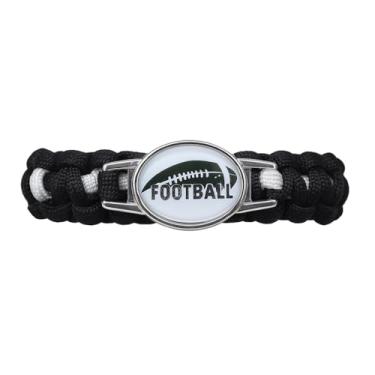 Imagem de Pulseira de futebol americano, pulseiras ajustáveis de paraquedista de futebol, presente para jogador