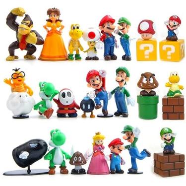 Imagem de Isaneihas 28 peças/conjunto de bonecos de Mario – figuras de Mario e Luigi Yoshi (5 cm)