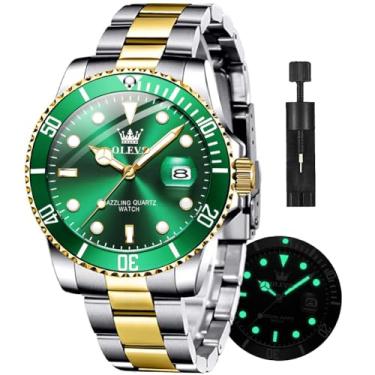 Imagem de OLEVS Relógio Masculino em Aço Inoxidável com Data e Ponteiros Luminosos, Resistente à Água 30M