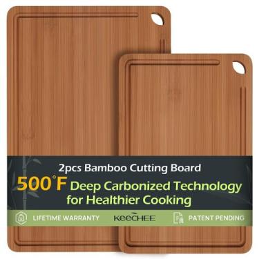 Imagem de Conjunto de tábuas de corte Keechee Butcher Block Carbonized Bamboo