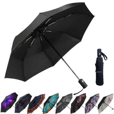 Imagem de Guarda-chuva LLANxiry Compact Travel à prova de vento impermeável pret