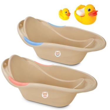 Imagem de Banheira Ergonômica Banho Infantil c/20L Saboneteira Patinho - Usual U