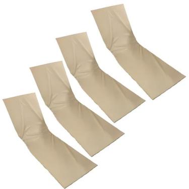 Imagem de Colchão Almofada Espreguiçadeira Bege Impermeável 4un - DreamInBox