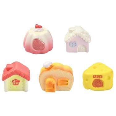 Imagem de UR URLIFEHALL 10 peças, 5 estilos, miniaturas coloridas, estatuetas de resina, pudim de queijo, bonecos para decoração de festa em micro paisagens