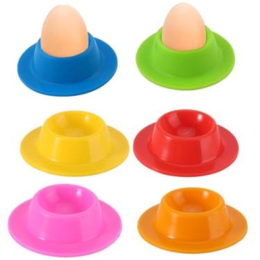 Imagem de Conjunto de Copos de Ovos, Bandeja de Copo de Ovos Colorida Empilhável e Armazenamento, Porta Ovos Cozidos para Cozinha Ovos Cozidos Café da Manhã (6-piece)