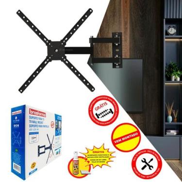 Imagem de Kit Suporte De Tv Universal Articulado 23 A 56 Pol + - Brasforma