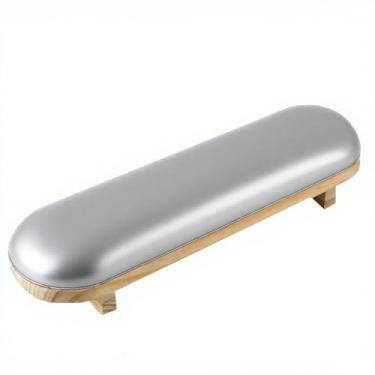 Imagem de TANG SONG 1 peça esponja manicure descanso de mão travesseiro de madeira suporte de unha suporte de mão mesa manicure apoio de braço almofada (prata)