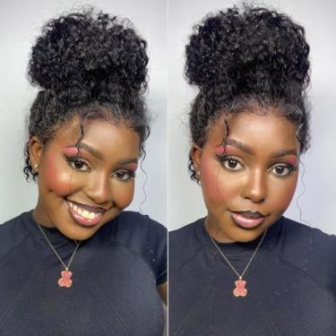 Imagem de Healthair Perucas de cabelo humano 360 invisíveis de onda de água, cabelo humano, borda 4C, alça oculta, pré-cortada, nós pré-descoloridos, sem cola, 360 HD, perucas de renda total para mulheres (45,7