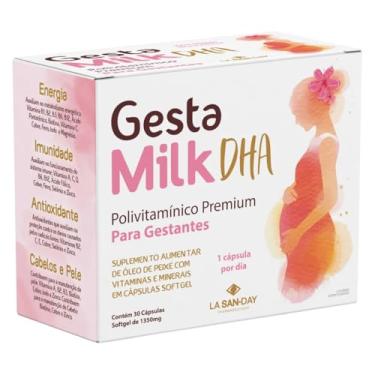 Imagem de GestaMilk DHA (30 Cápsulas) - Ele é um polivitamínico para gestantes com alto teor de ácido fólico e possui 12 vitaminas e 8 minerais