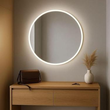 Imagem de Espelho Redondo 60cm com Led (Branca, 40cm)