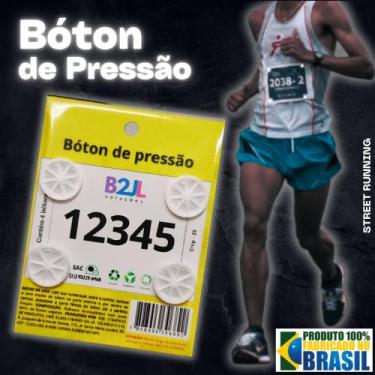 Imagem de Bóton pressão Branco Perolado número peito corrida de rua c/ 4 unid. -