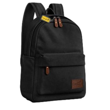 Imagem de Mochila Masulina Feminina de Lona Viagens Acampamento com Espaço Interno Super Confortavel (Preto)