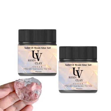 Imagem de OOTDART 2 Packs 3.5 oz UV Clay Clear Polymer Resin for 3D Crafts, DIY Jewelry Making, Silicone Molds, UV Curing, Crystal Clear Casting, Miniature Art, and Handmade Resin Projects