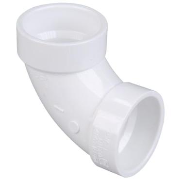 Imagem de NIBCO Encaixe de tubulação DWV PVC série 4807, cotovelo de 90 graus, cubo de 3,8 cm