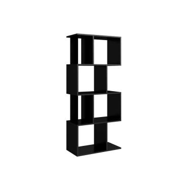 Imagem de Estante Livreiro Casal ESM218 c/ 4 Nichos Preto - Movelbento