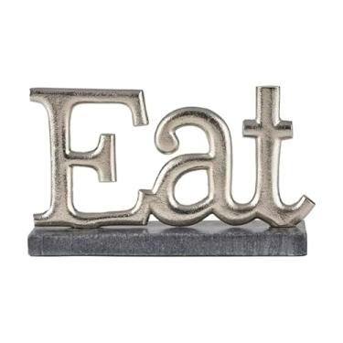 Imagem de Mikasa Placa de mesa de alumínio Eat, níquel, 21 x 5 x 12 cm