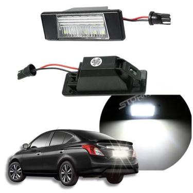 Imagem de Par de Luz Placa Nissan Versa 2012 a 2020 Lâmpada LED Branco