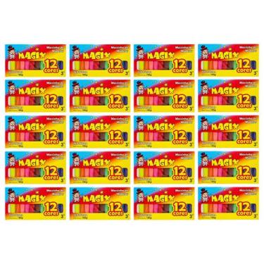 Imagem de Kit 20 Massinha De Modelar 12 Cores Magix 180g Multicolor