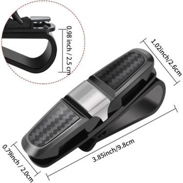 Imagem de Porta-óculos para viseira solar do carro, óculos de carro rotativo - H