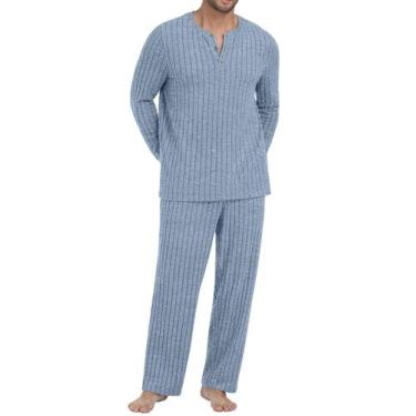 Imagem de Conjunto de pijama masculino PrinStory, camisas e calças macias de man