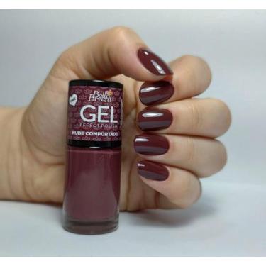 Imagem de Esmalte Efeito Gel Nude Comportado Bella Brazil 9ml  Brilho e Longa Du