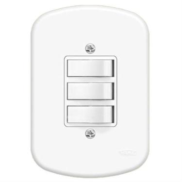 Imagem de Interruptor Embutir 3 Paralelas Com Placa Série Blanc - 0657 - Fame Interruptor Embutir 3paralelas C-p Sb Fa 657 Fame