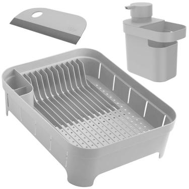 Imagem de Kit Escorredor De Louça Dispenser Detergente Rodinho - Ou