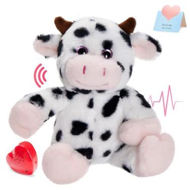 Imagem de Bicho de pelúcia CozyWorld Heartbeat Diary Cow gravável 12,5 cm