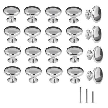 Imagem de Botões de gabinete OctinPris, cromo polido, 30 mm, redondos, 20 unidad