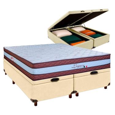 Imagem de Cama + Bau Blindado E Colchão Molas Ensacadas Queen - Legaccy Paropas