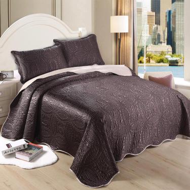 Imagem de Kit Colcha Cetim Fashion 3 pçs Queen 240x260cm Doa Sultan