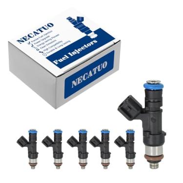 Imagem de Conjunto de 6 injetores de combustível - Compatível com Buick Enclave GMC Acadia Saturn Outlook Vue 2007 2008 2009 2010 3.6L V6 - Substitui FJ980 12608632 0280158154