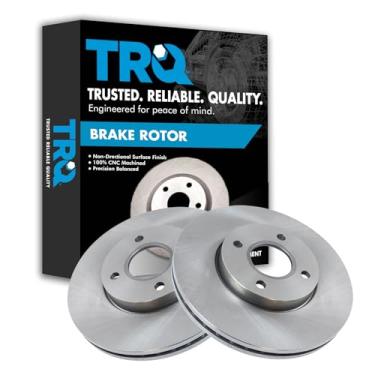 Imagem de TRQ Conjunto de par de rotores de freio a disco dianteiro para Ford Focus 2005-2007