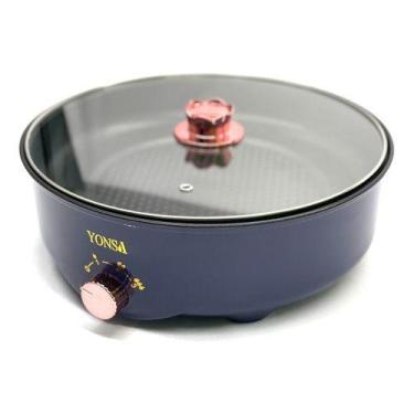 Imagem de SUPER Panela Elétrica Assadeira Antiaderente Grande 3 Níveis 600w AZUL