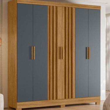 Imagem de Guarda Roupa Casal Ambiente Valença 6 Portas Freijó Cinza - Moval - MO