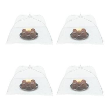 Imagem de Kit 4 Tela Mosquiteiro Tule Protetor Alimento Grande 40Cm - Yazi