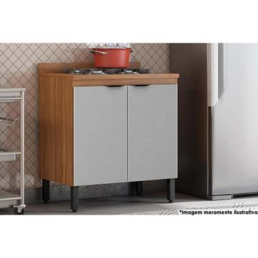 Imagem de Balcão De Cozinha Firenze 2 Portas 80cm Amendola/nude Prime Tx - Demóbile